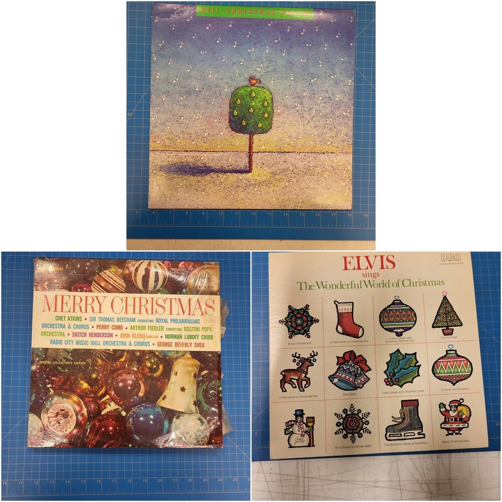 Lot of 3 Vinyl Records LP Christmas Artists Collectors Dallas Edition Elvis Fort
